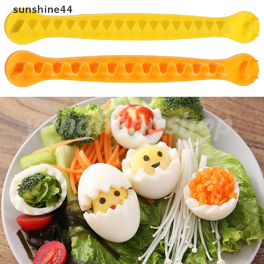 Sunshine 2Pcs Alat Pemotong Telur Rebus / Bento Bentuk Bunga Kreatif