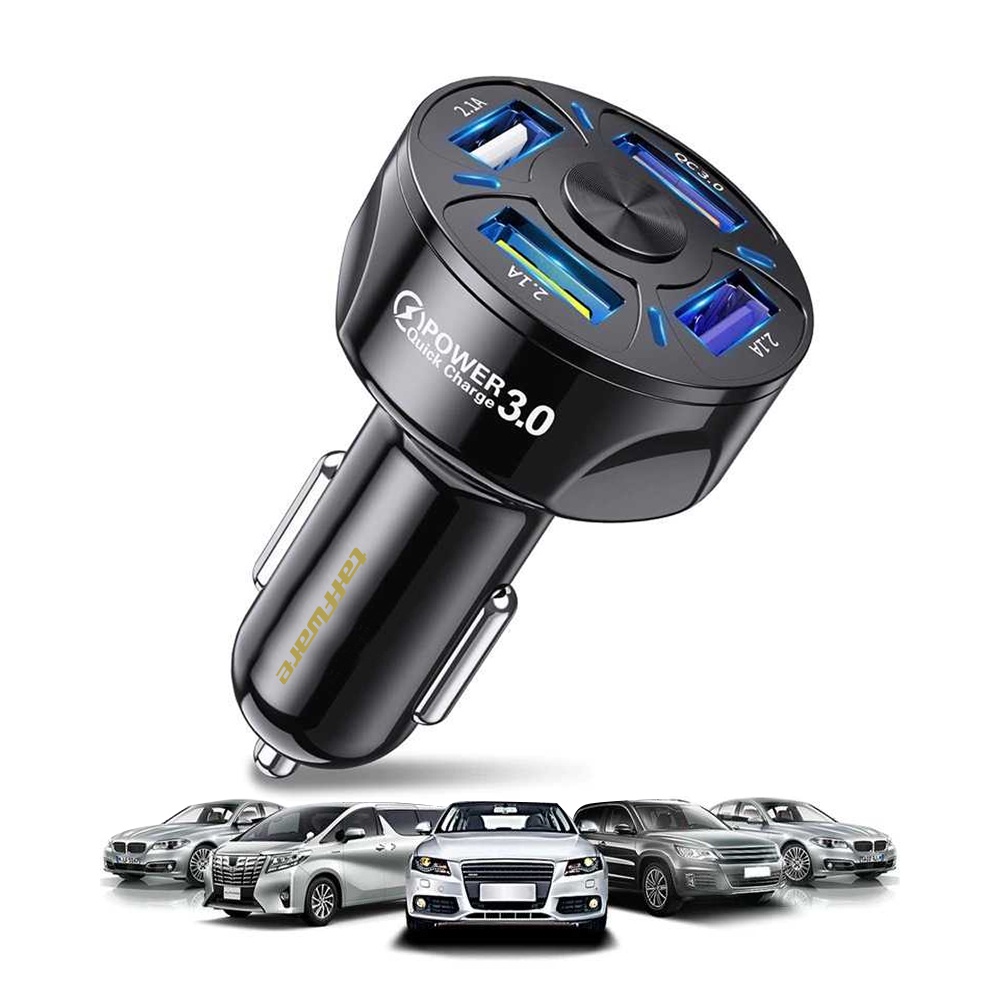 Car Charger Mobil USB 4 Port QC3.0 35W 7A - BK-358 - 7RRSE0BK Black