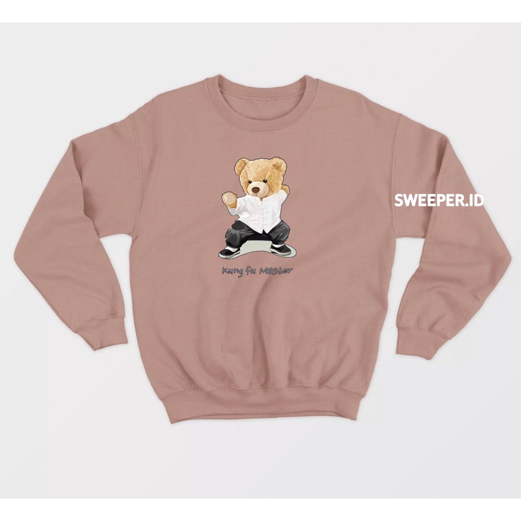 SWEATER CREWNECK TEDDY BEAR KUNG FU MASTER BAHAN FLEECE BAHAN FLEECE