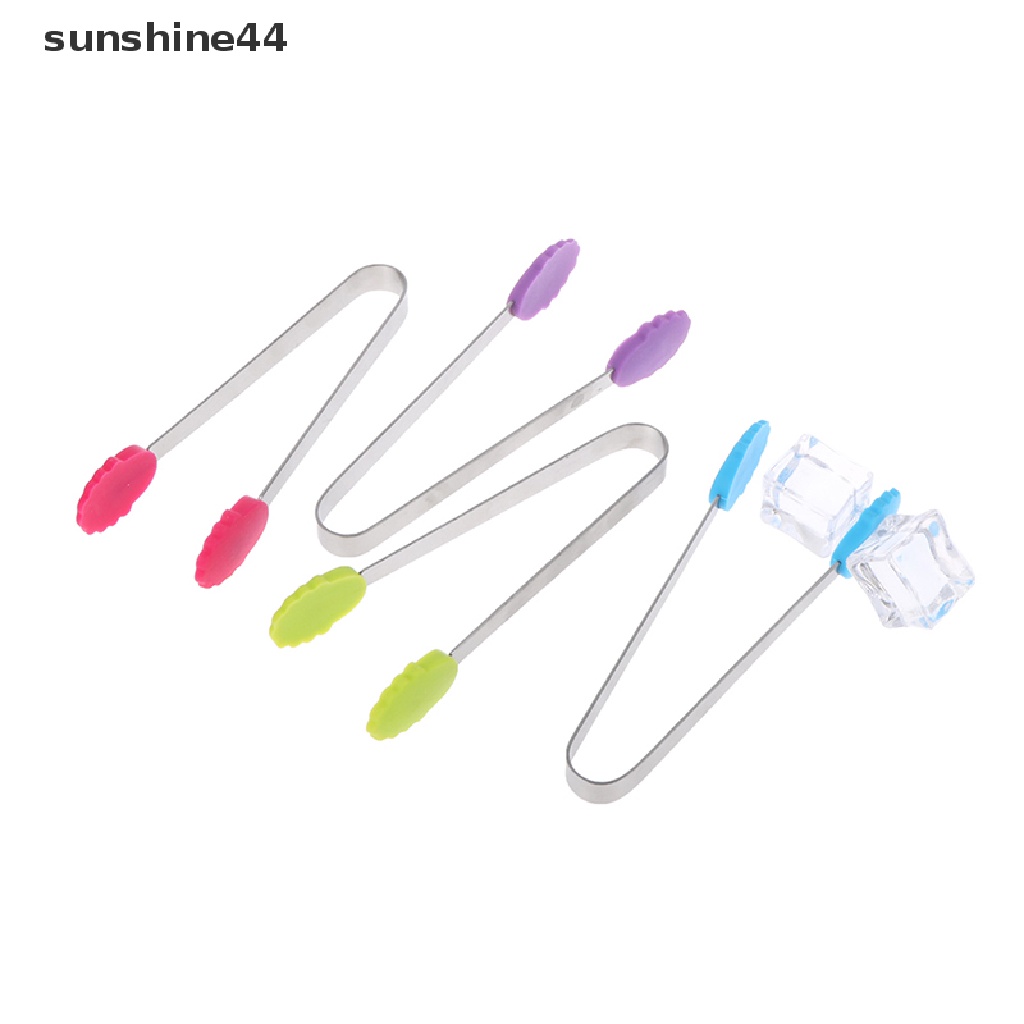 Sunshine 1Pc Penjepit Makanan Bentuk Bunga Bahan Stainless Steel + Silikon Anti slip