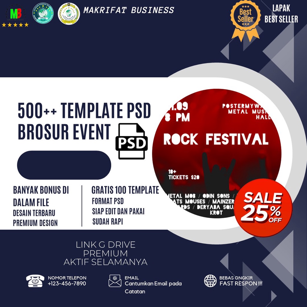 Jual PAKET 500 TEMPLATE DESAIN BROSUR EVENT PAMERAN FESTIVAL SIAP EDIT