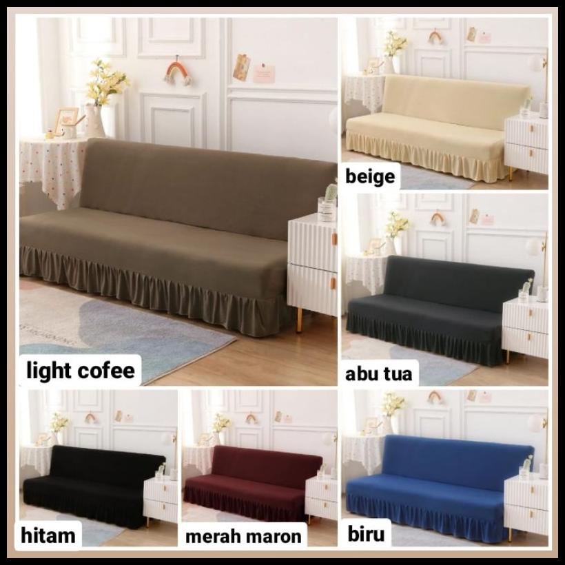 Cover Sofa Bed / Sarung Penutup Sofa Bed / Sofa Bed Cover / Sarung Sofa Bed Rumbai