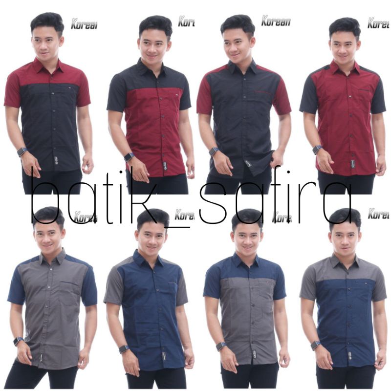 Kemeja Pria Lengan Pendek Murah Motif Kombinasi terbaru Distro Surfing Pantai Slimfit Casual Hitz Fullprint