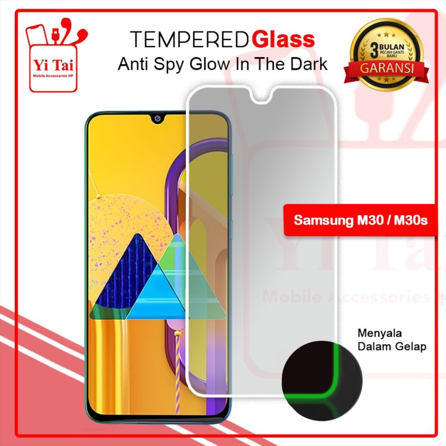 YI-TAI TEMPERED GLASS PREMIUM SPY GLOW IN THE DARK SAMSUNG M30 SAMSUNG M30S SAMSUNG M31 SAMSUNG M31S SAMSUNG M32 5G SAMSUNG M32 SAMSUNG M51 SAMSUNG M52 SAMSUNG M62 WHITE_CELL