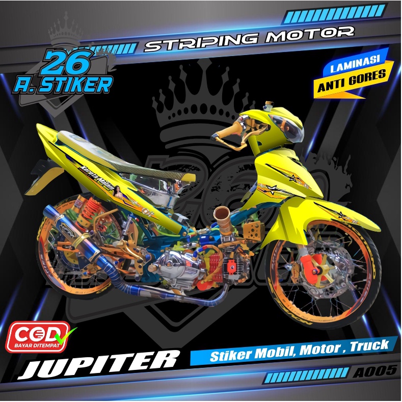 Stiker Variasi Jupiter Beluk / Jupiter Z / Striping Racing Keren Jupiter Z Simple