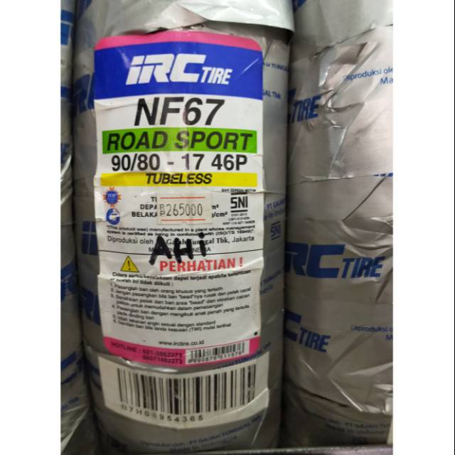 BAN TUBELESS IRC BTL 80 80 17 90 80 17