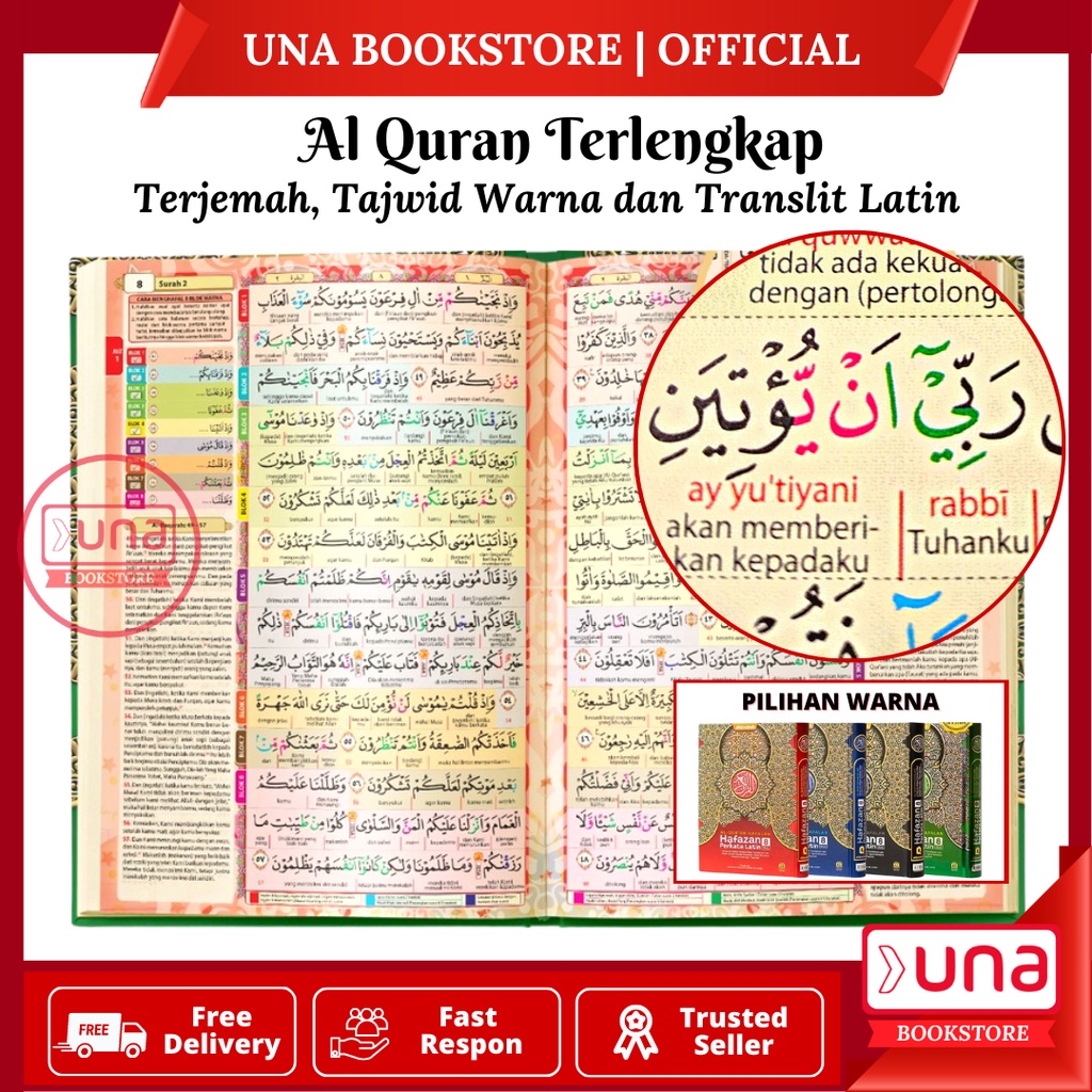 Alquran Transliterasi Latin Alquran Terjemahan Alquran Tajwid Warna Hafazan 8 Blok Ukuran Besar