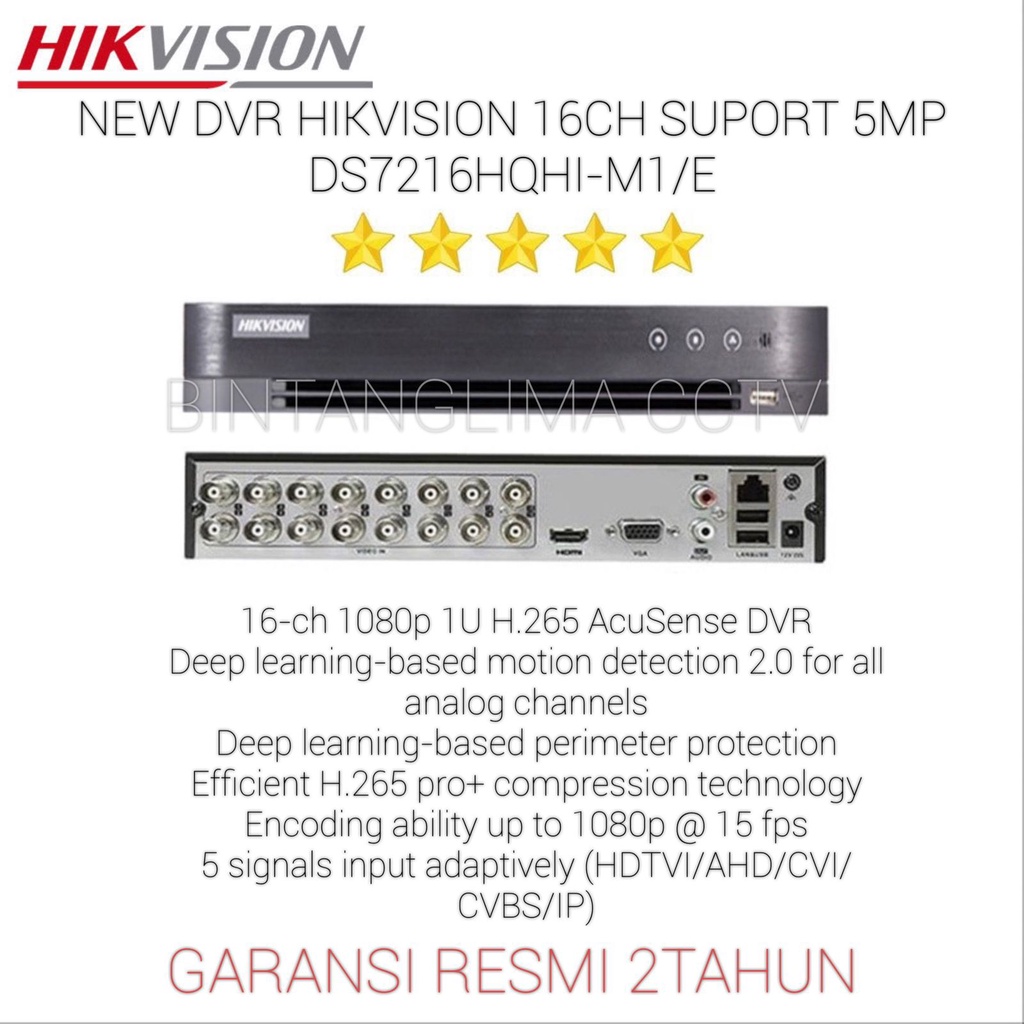 DVR HIKVISION 16CH iDS-7216HQHI-M1/E TURBO ACUSENSE DVR SUPPORT 5MP
