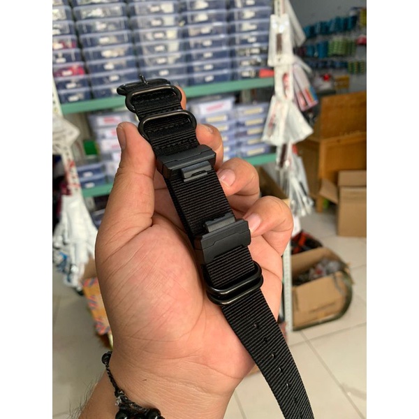 Strap Tali Jam Tangan G shock zulu strap Full hitam 24MM