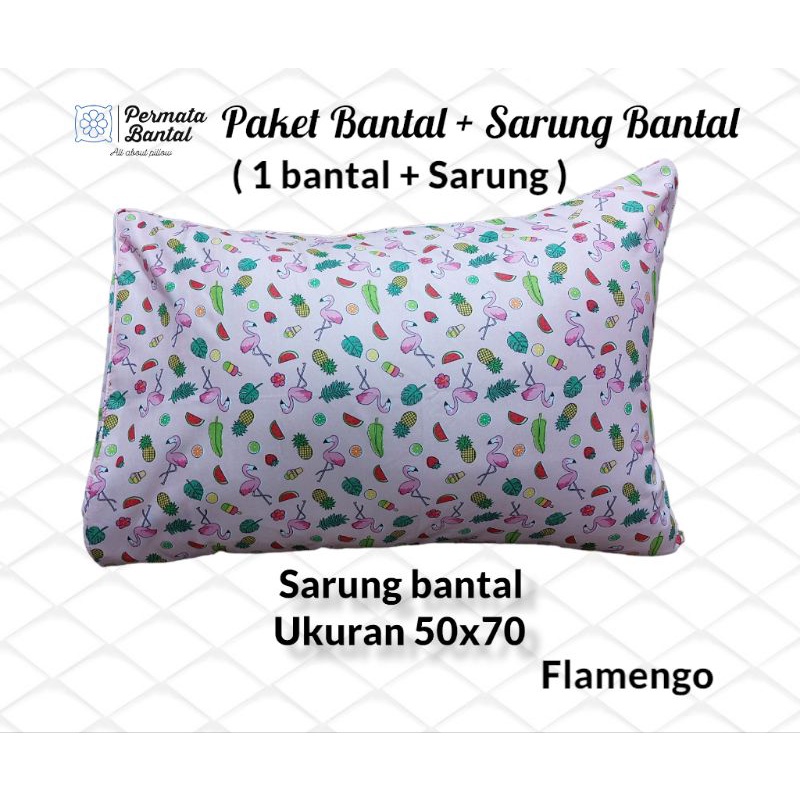 [PROMO] Paket Bantal + Sarung ukuran 50x70 Sarung Microtex Halus dan lembut