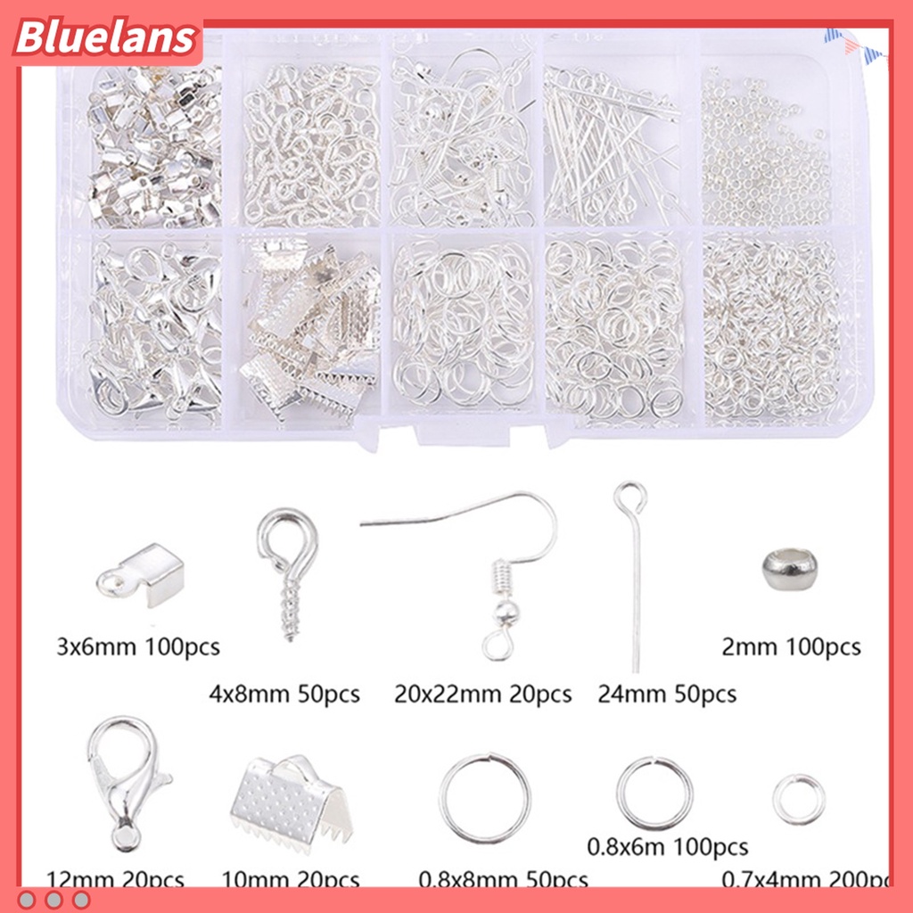 710pcs / Set Perlengkapan Pembuatan Perhiasan Dengan Kait Temuan Bahan Logam Untuk Rumah