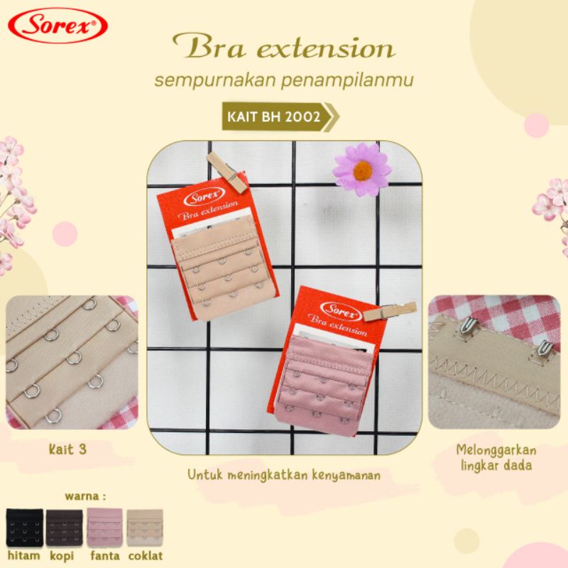 Bra Extension / Sambungan Kait Bh Sorex Kait Dua dan Kait Tiga