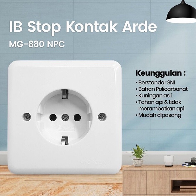 MORGEN B Series Saklar Engkel Seri Stop Kontak Arde IB Tanam Tembok Rumah Warna Putih Susu Inbow Sakelar Pencet Colokan 1 Gang Switch Single Dobel Bahan Kuat &amp; Berkualitas Standar SNI Termurah Best Seller