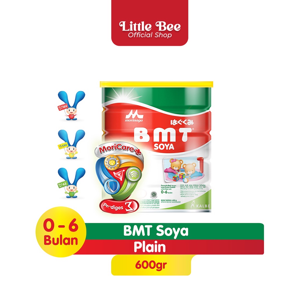 Susu pendamping ASI | 0-6 Bulan | MORINAGA BMT SOYA (600gr) | Untuk Bayi Alergi Susu Sapi