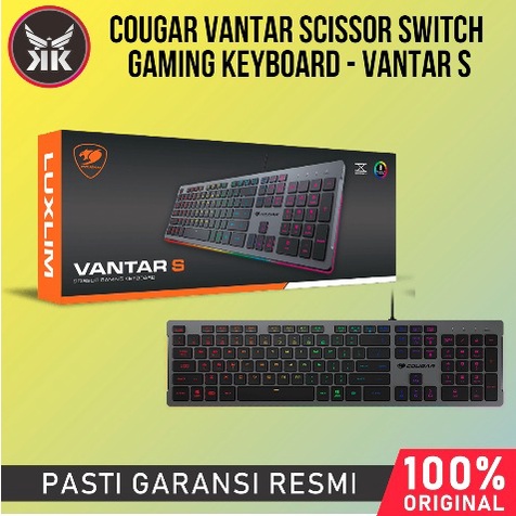 Cougar Vantar Scissor Gaming Keyboard - Tenkeyless RGB Hitam/Putih