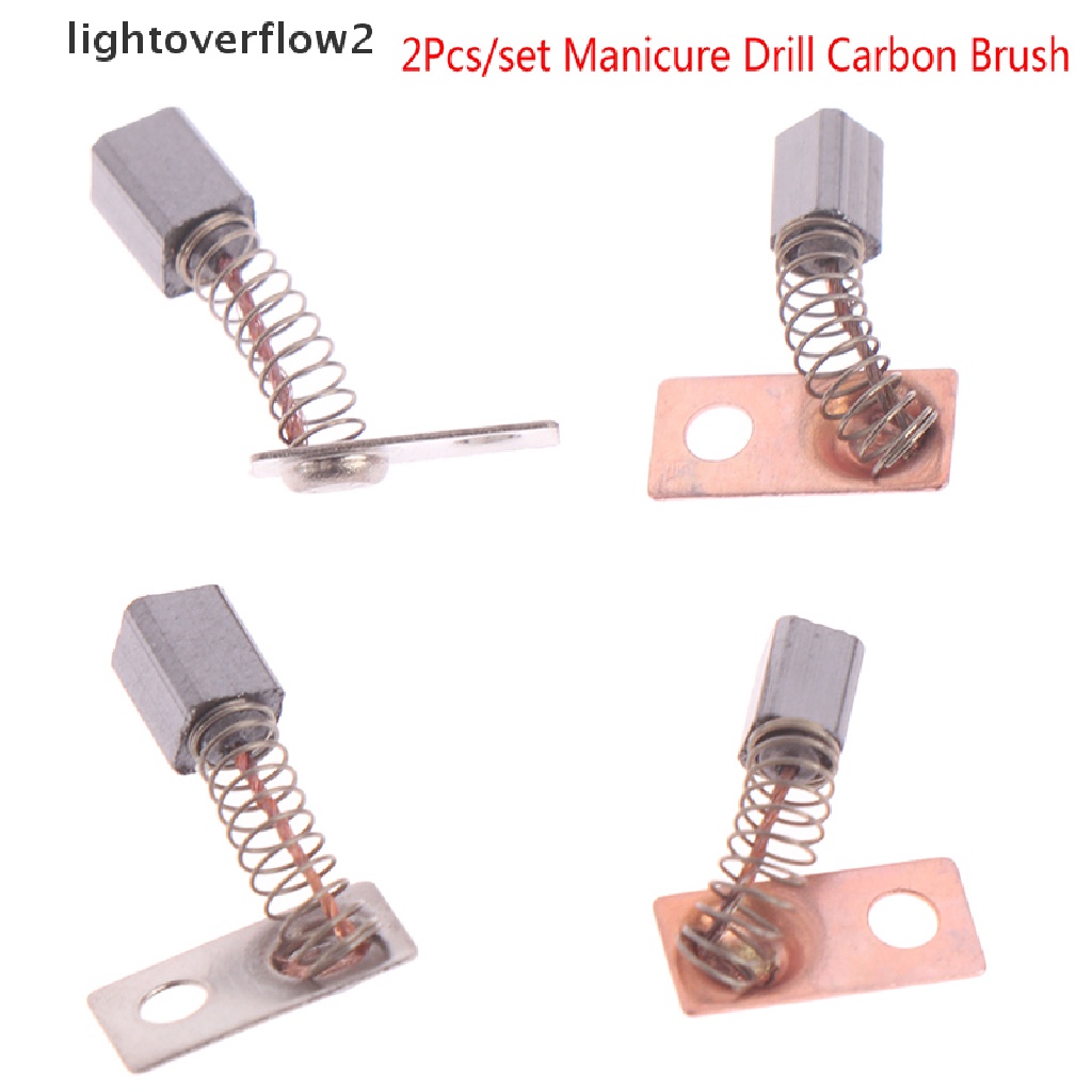 (lightoverflow2) 2pcs / Set Brush Karbon Pengganti Untuk Aksesoris Manicure / Nail Art