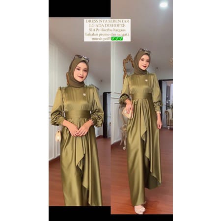 Yezi Dres M-XXL Muat BB 40-75 Kg SILK DRESS WANITA KONDANGAN BRIDESMAID / BAJU DEWASA MURAH TERBARU 2022 / Dress Pesta