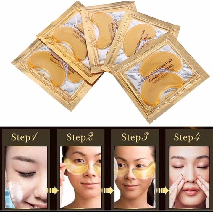 GOLD COLLAGEN EYE PATCH Masker Mata Gold Collagen Emas / Masker Mata Panda Kantung / Masker Mata Untuk Tidur / Eye Patch Mask Masker Organik / Anti Aging Wrinkle Crystal Collagen Gold Powder Eye Mask