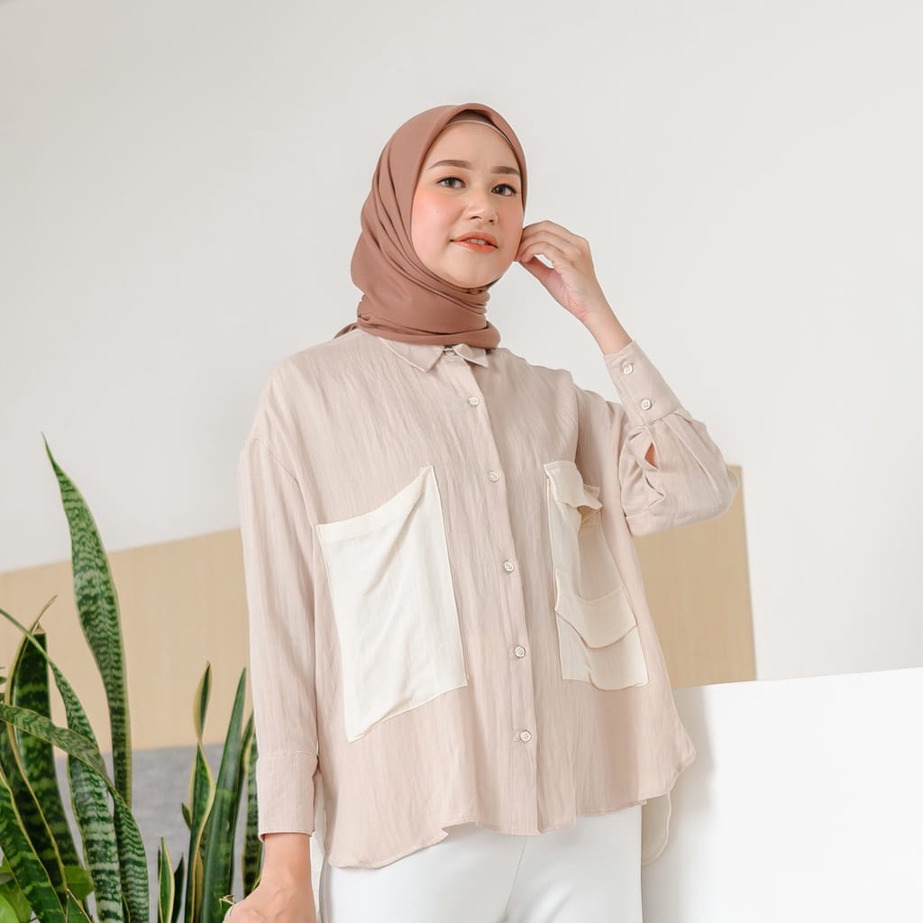 (DBY) KEMEJA AISYAH OVERSIZE FULL KANCING BLOUSE WANITA RAYON PREMIUM