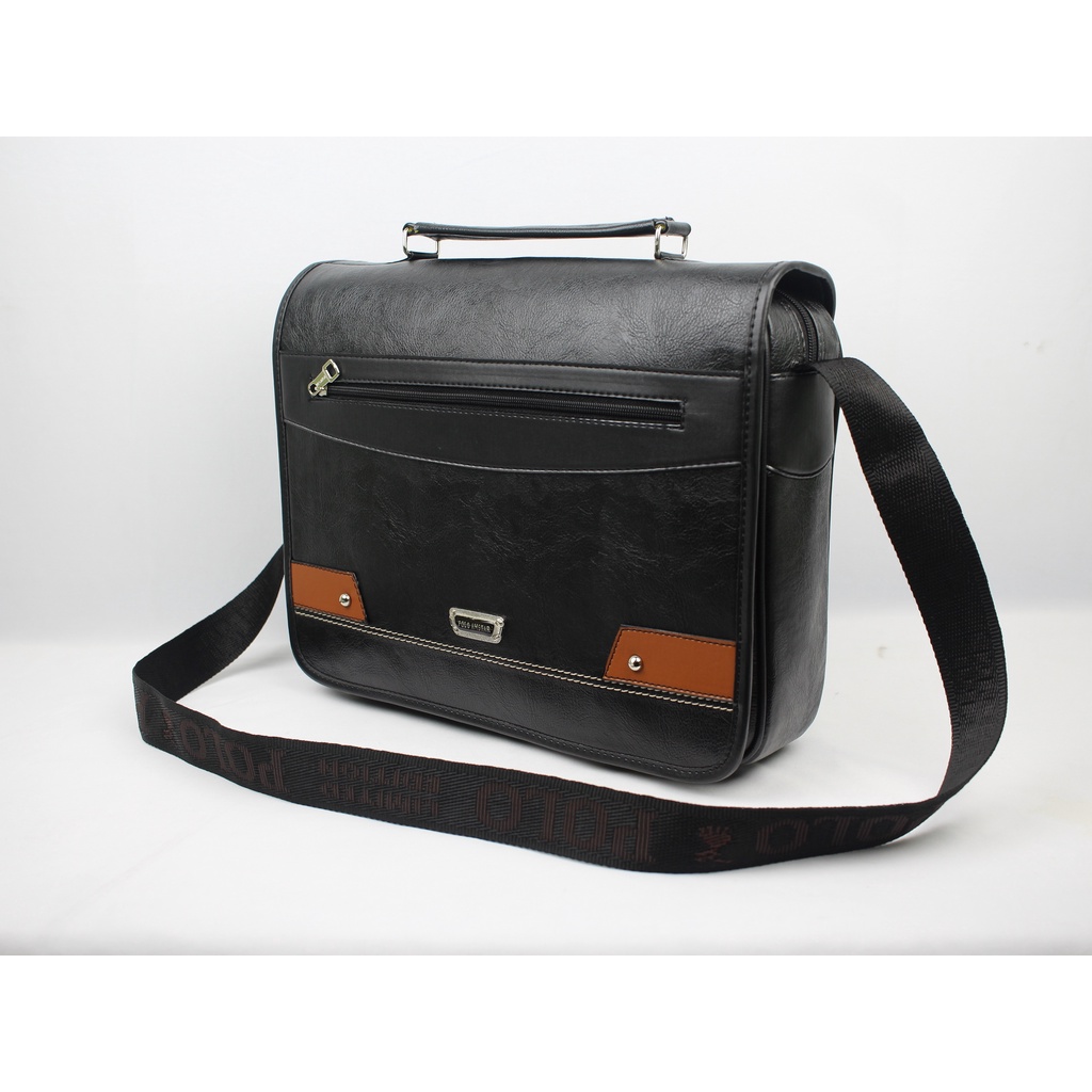 Tas Selempang &amp; Tas Kantor Kulit PU Leather Polo Amstar 14&quot; Inchi Tas Laptop Tas Jinjing Waterproof