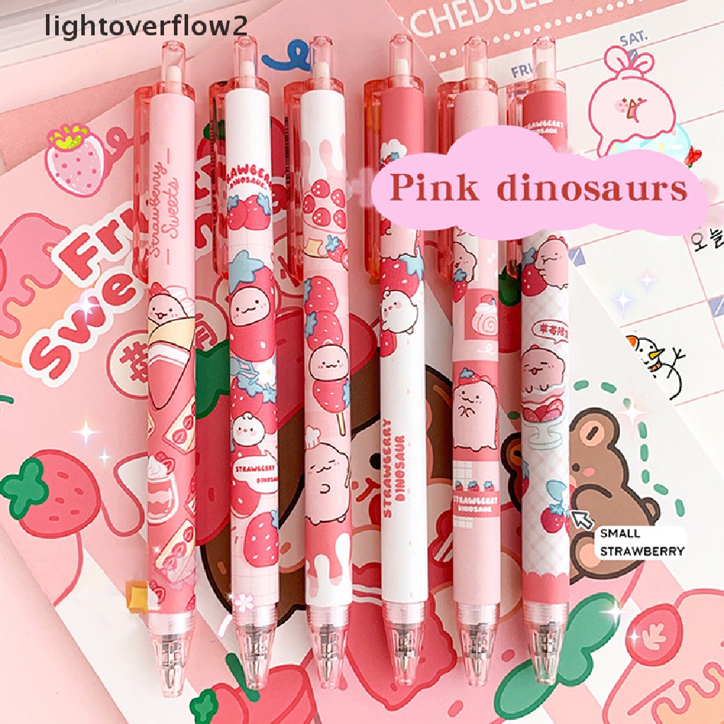 (lightoverflow2) 1 / 6 Pcs Pulpen kawaii Gaya Korea Untuk Sekolah