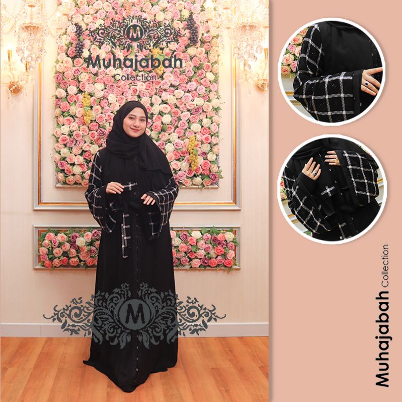 Abaya Mesir Hitam Motif Simple