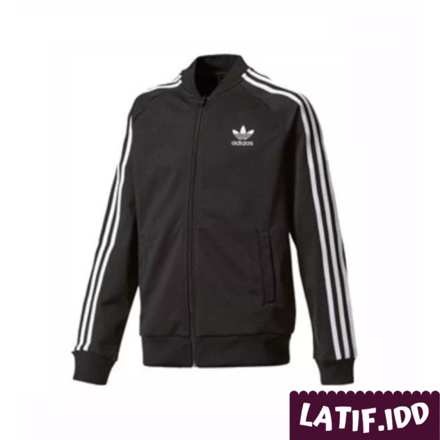 Jaket Pria Jaket Wanita Jaket Outdoor Olahraga Adidas Tracktop Premium - Hitam, M