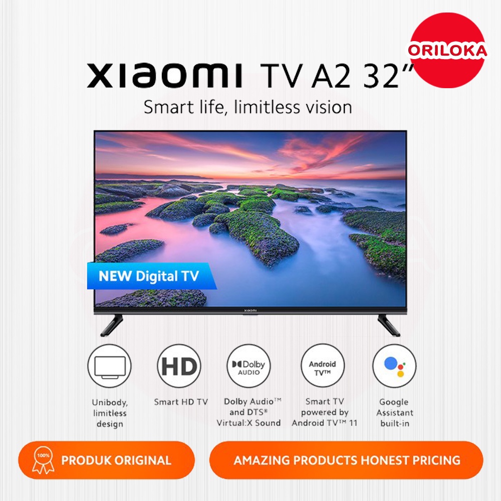 Xiaomi Mi TV A2 32&quot; Smart HD Android TV - Garansi Resmi Xiaomi