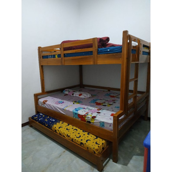 ranjang susun kayu jati GRATIS ONGKIR