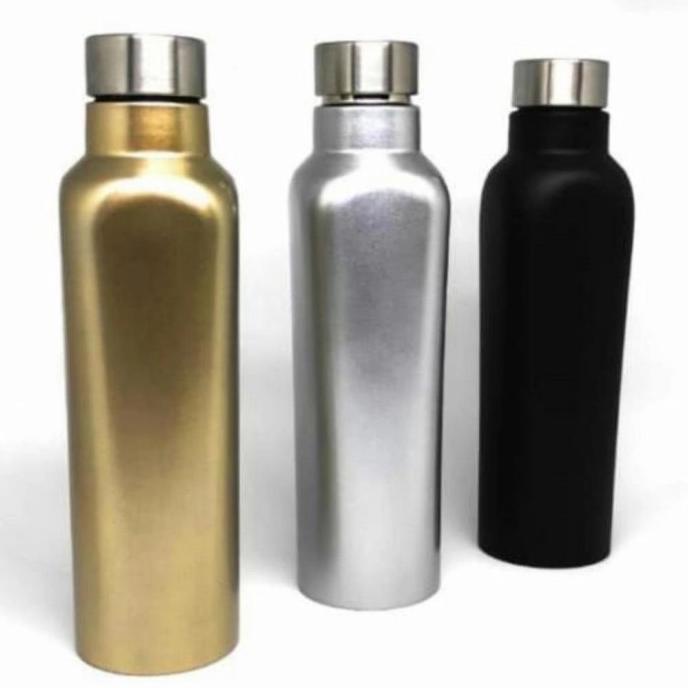 On Sale Botol Minum Genie 500Ml Stainless Silver Hitam Emas Botol Tupperware Berkualitas