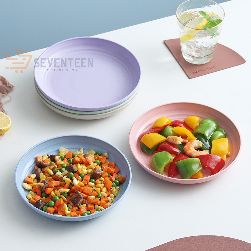 SEVENTEEN MANGKOK SET 4PCS WHEAT STRAW FOOD GRADE MANGKUK MAKAN BOWL SET BAYI GELAS PIRING SET PERLENGKAPAN DAPUR ALAT MAKAN SET