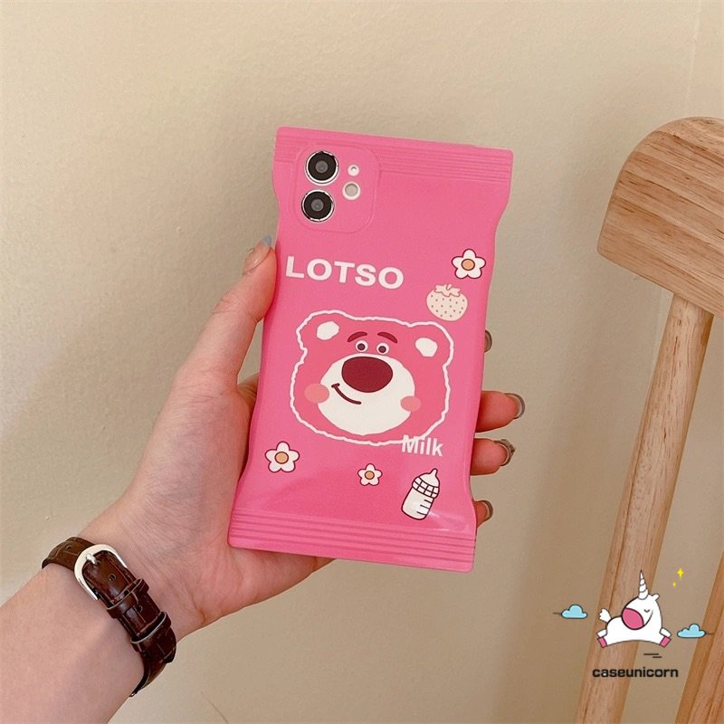 Soft Case Desain Kartun Beruang Strawberry Untuk iPhone 11 12 13 14 Pro Max 7 8 7 6 6s 14 Plus XR X Xs Max SE 2020