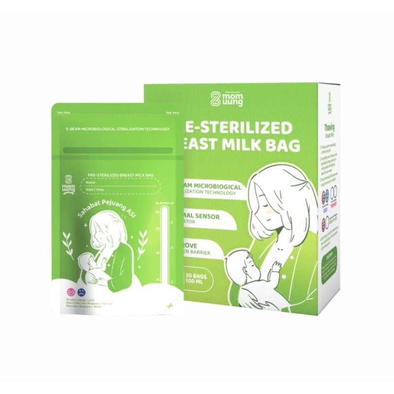 Mom Uung Asi Bag Kantong Susu Asi Breast Milk Bag 100ml Pre-Sterilized