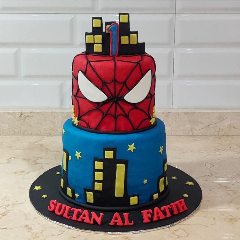 Custom Cake Spiderman / Custom Cake Ulang Tahun / Hari Raya (Bisa Request Tema)