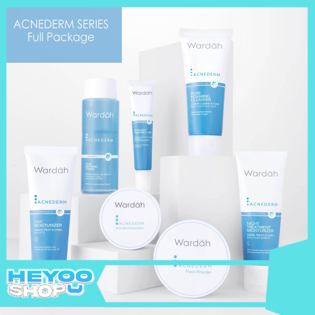 Paket Wardah Acnederm Series Complete Package (5pcs / 7pcs) - Wardah Acnederm Series 1 Paket Lengkap