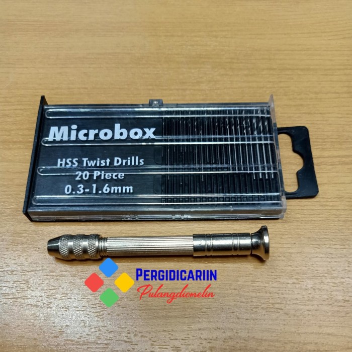 Bor Rojok Spuyer Pilot jet Bor Tangan Manual + 20pcs Mata Bor Microbox
