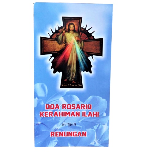 Lembar Doa Katolik Rosario Kerahiman Ilahi dengan Renungan Koronka Kepada Kerahiman Ilahi Lembaran Kaplet Buku Kartu Selebaran Pamflet Helai Tuntunan Berdoa Rosario Umat Gereja Katholik