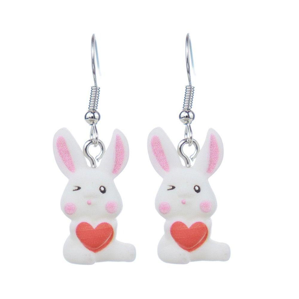 Mxbeauty Rabbit Drop Earrings Trendy Fashion Kreatif Hewan Earwear Hadiah Tahun Baru Anting Gaya Korea