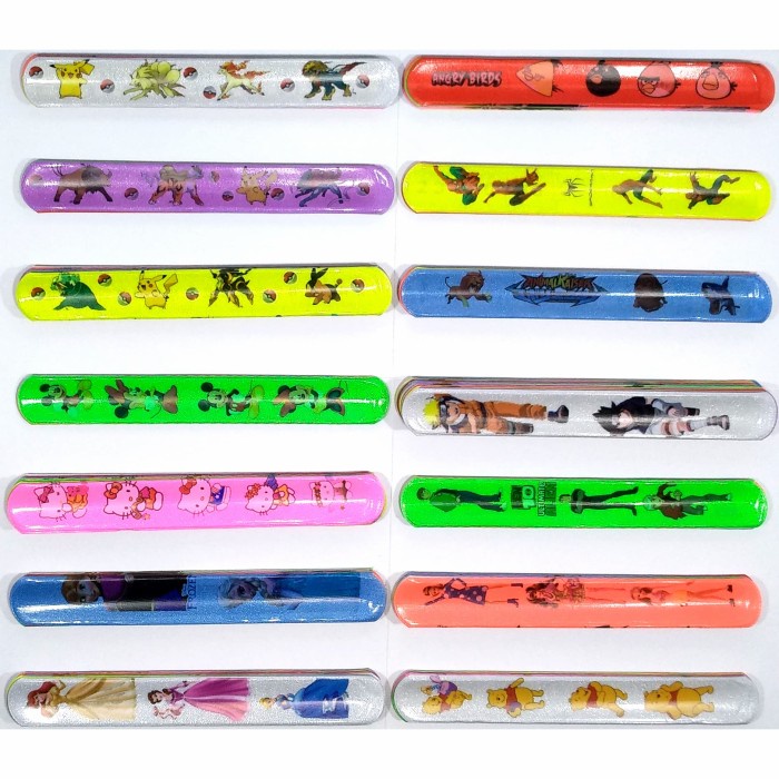 

mainan jadul sekolah penggaris gelang jepret slap snap ruller bracelet