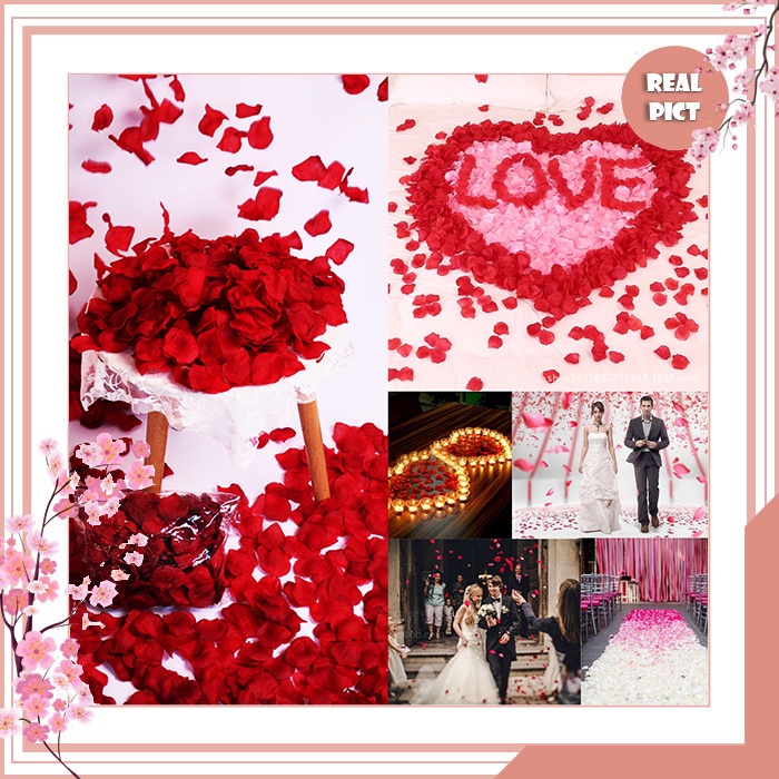 UNICO Bunga Mawar Tabur Buatan Artificial Rose Petal Dekorasi Kasur Tunangan Lamaran Nikah PBP126