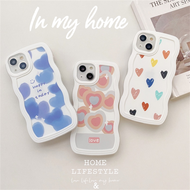 Soft Case Silikon TPU Transparan Motif Bunga Warna Permen Untuk Compatible for iPhone 14 13 12 11 Pro Max X XR Xs Max 7 8 Plus Fashion Candy Color Casing Anti-Drop Soft TPU Silicone Angel Eye Transparent Phone Case Lens Protective Case Cover