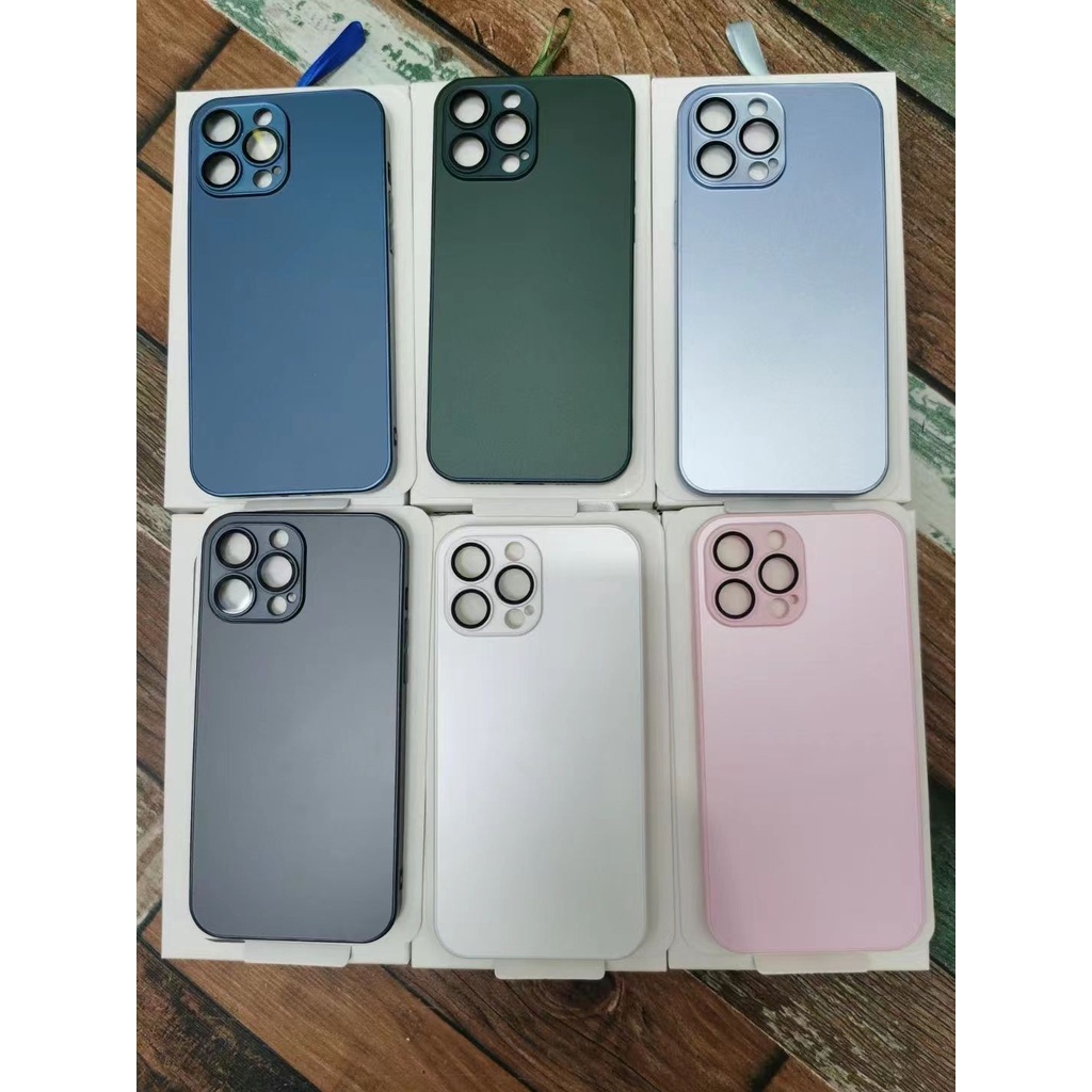 Case Kaca Buram Magnetik Wireless Charging Warna Ungu Tua Untuk iPhone 14 13 12 11 Pro Max 14ProMax