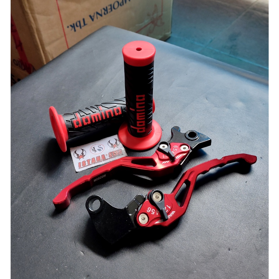 [PROMO] Handle REM dan KOPLING Stelan Variasi Motor FULL CNC Vixion Old New RX King Scorpio Xabre R15 V3 New - MERAH HARGA 1 PAKET