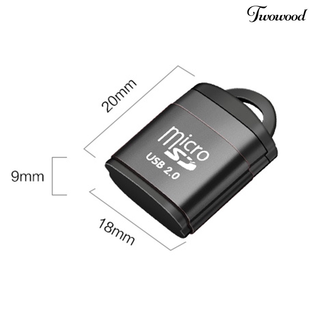 Twowood Card Reader TF USB Portable Bahan Aluminum Alloy Kecepatan Tinggi Untuk Komputer