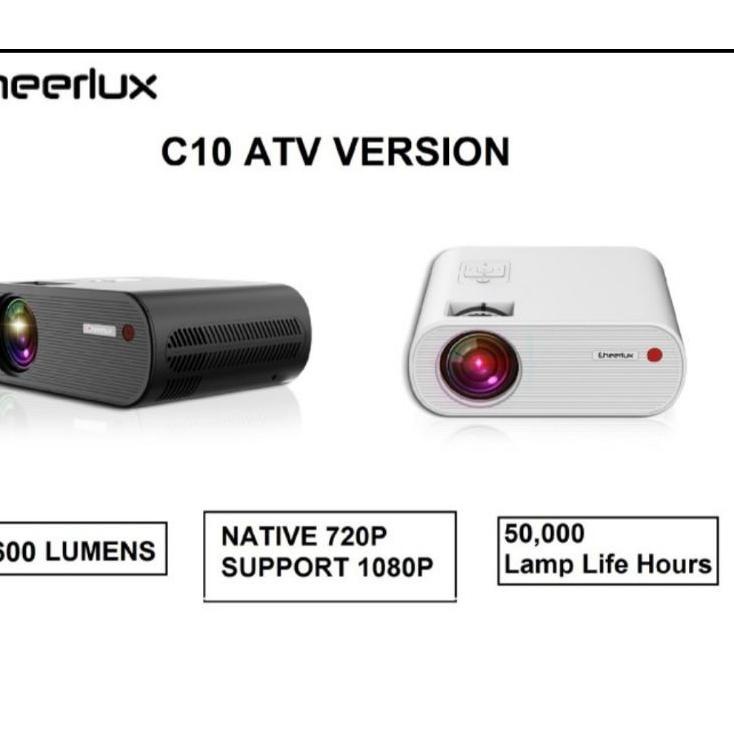 Terupdate JL7QF proyektor cheerlux C10,C9,C8 wi-fi dan tv tuner Mini LED proyektor 2600 lumens 95