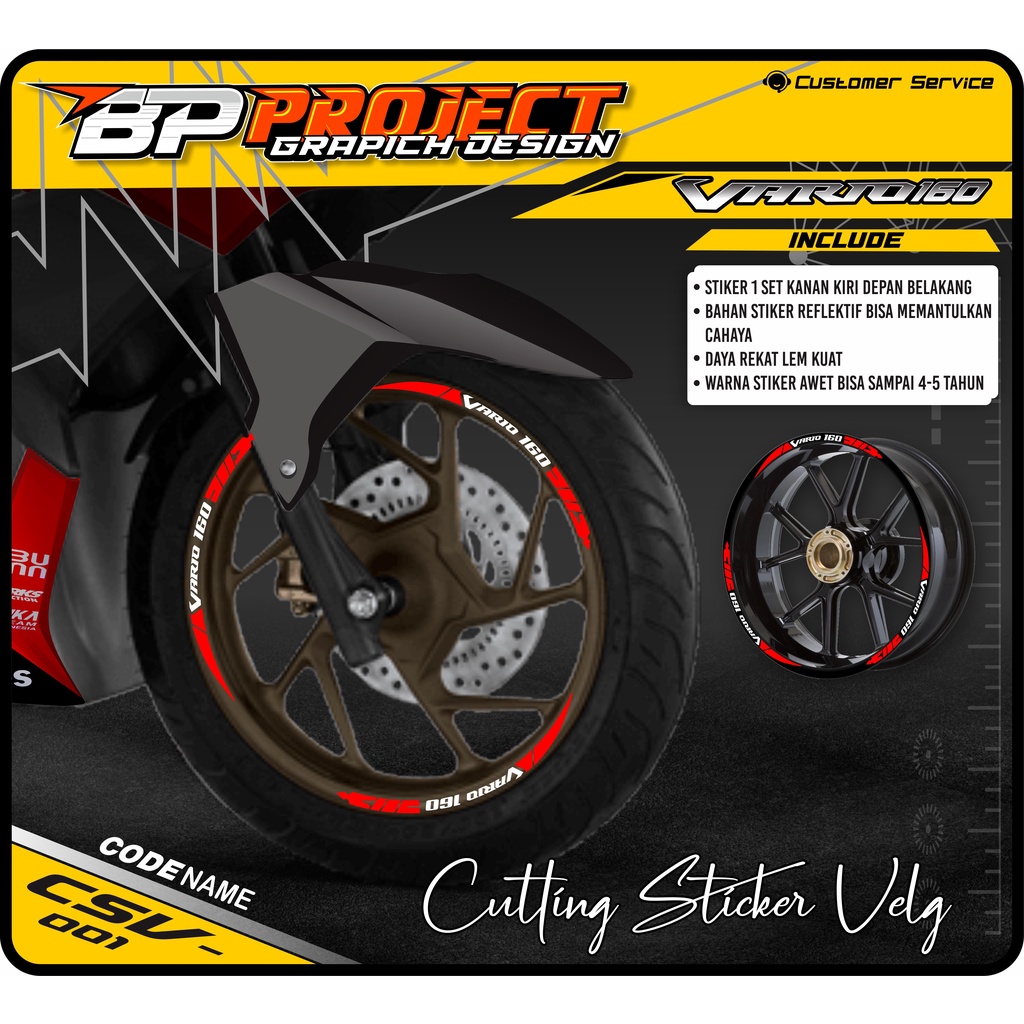 CUTTING STICKER VELG HONDA VARIO 160 NEW - CUTTING VELG VARIO 160 - STICKER CUTTING LIST VELG VARIO 