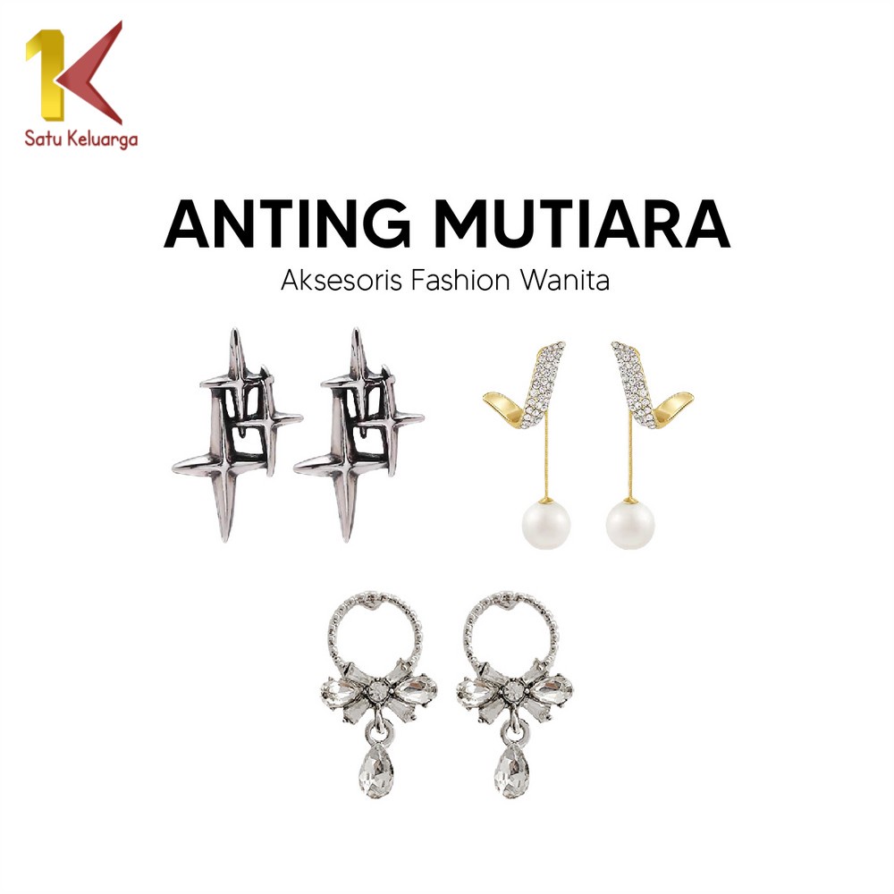 Satu Keluarga Anting Mutiara Gaya Korea Motif Pita K119 Anting Rumbai Panjang Aksesoris Fashion Wani