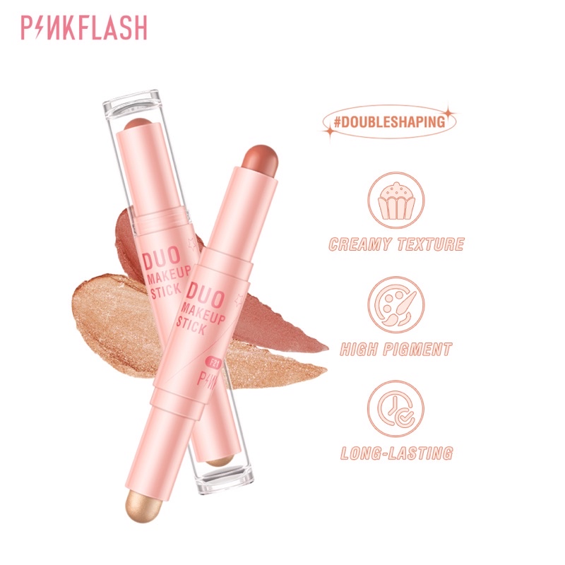 [BISA COD] Pinkflash Duo Make Up Stick - Pinkflash Blush On - Pinkflash Highlighter