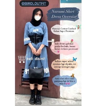 Special Price NARUMI DRESS SHIRT OVERSIZE/long dres/dres kaos/dres oversize