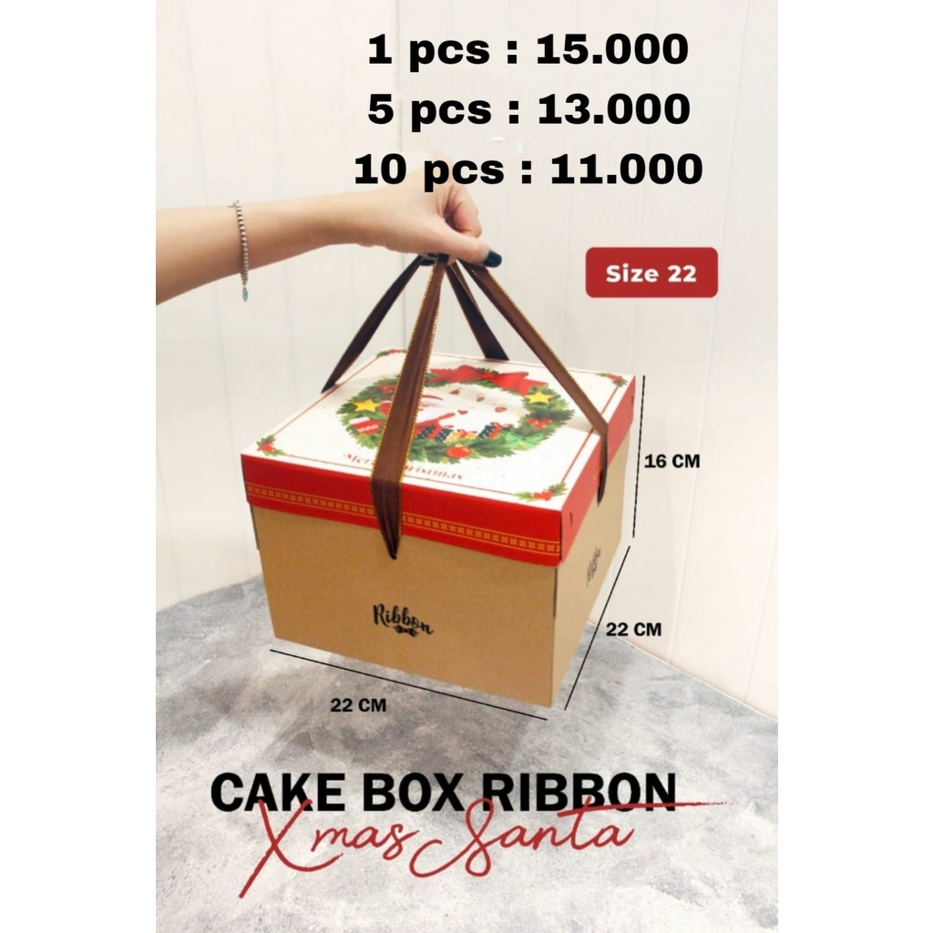 

CBX Happy Xmas Ribbon Santa 22cm x 22cm 16cm